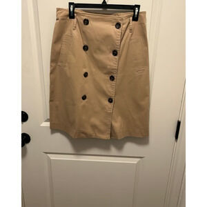 Talbots khaki button front pencil skirt / size 10